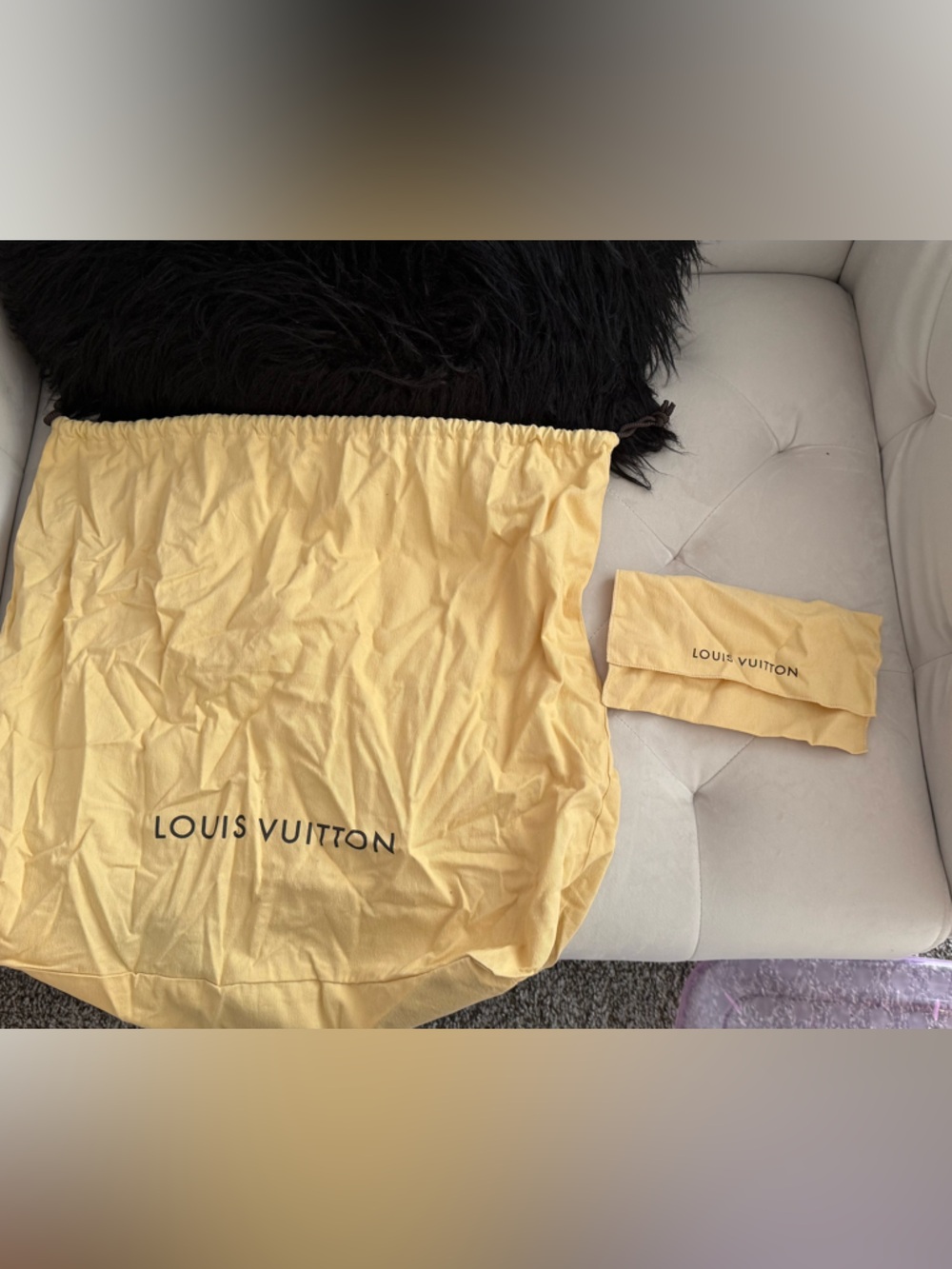 Authentic Louis Vuitton Dust Bag Set! Large Purse Dustbag! Small Wallet Dustbag!